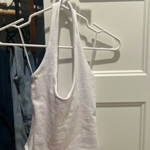Zara White Halter Neck Tank Top